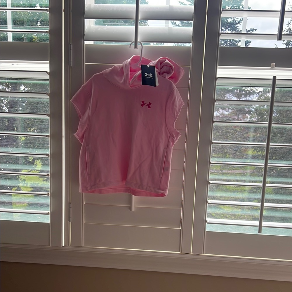 Under Armour Kids Light Pink Sleeveless Hoodie
